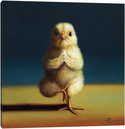 Tree Pose (Yoga Chick) Canvas Art Print - Chicken & Rooster Art