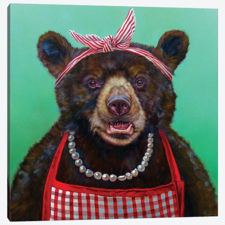 Mama Bear Canvas Print #HEF31} by Lucia Heffernan Canvas Art Print