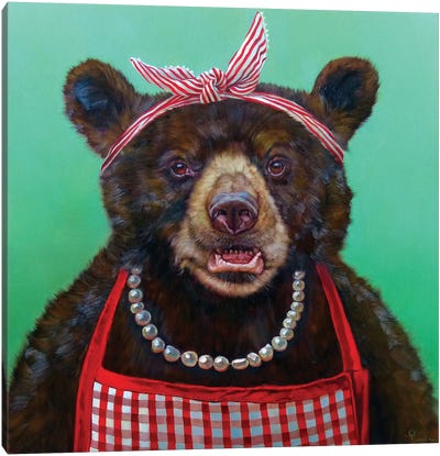 Mama Bear Canvas Art Print - Lucia Heffernan