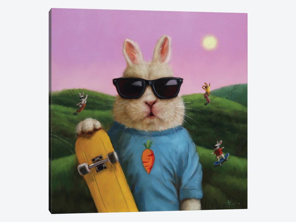 Skater Bunny by Lucia Heffernan 1-piece Canvas Artwork