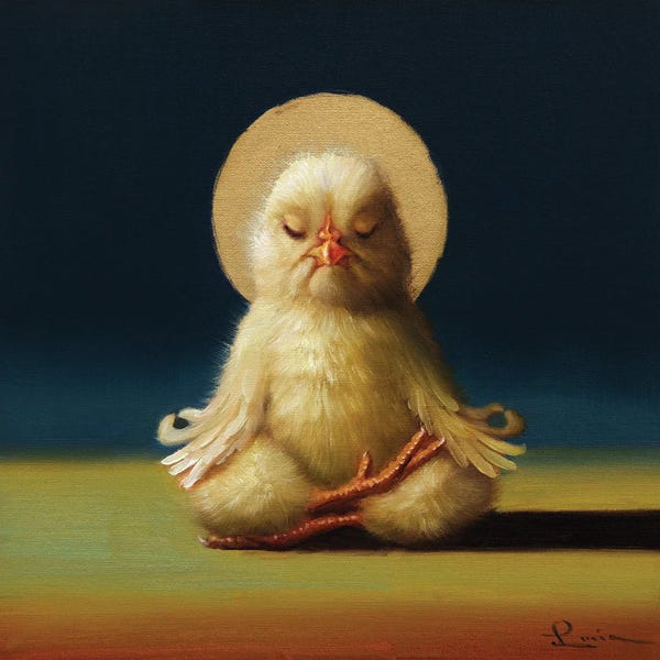 Lucia Heffernan: Yoga Chick Half Lotus by Lucia Heffernan