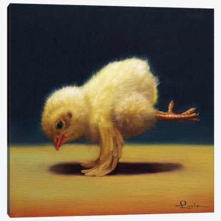Yoga Chick Crane Canvas Print #HEF329} by Lucia Heffernan Canvas Print