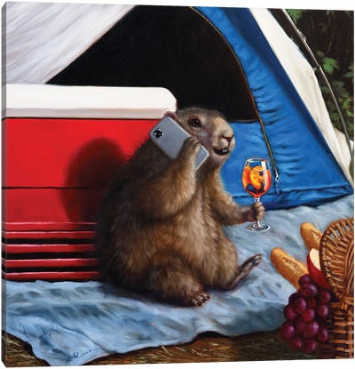 When The Campers Are Away Canvas Art Print - Rodent Art