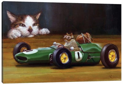 Car Nuts Canvas Art Print - Squirrel Art