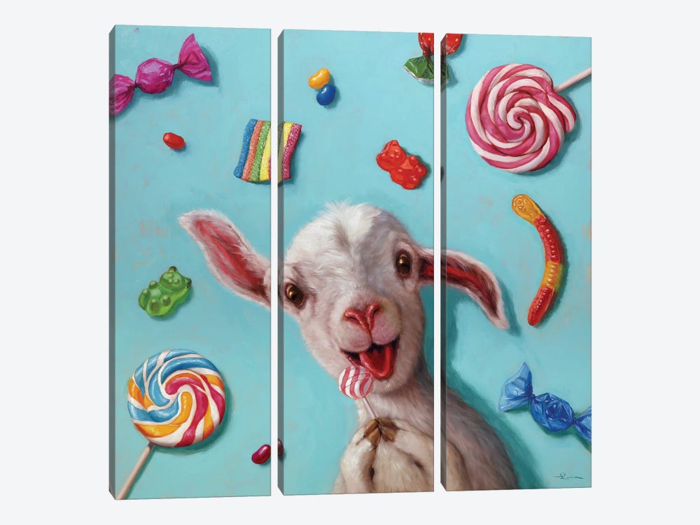 Kid In The Candy Store by Lucia Heffernan 3-piece Canvas Print