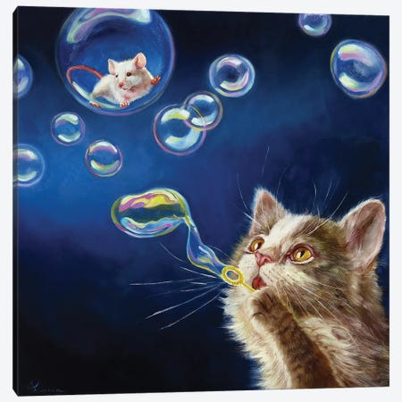 Blowing Bubbles Canvas Print #HEF349} by Lucia Heffernan Canvas Art Print