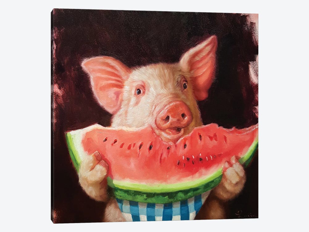 Pig Out by Lucia Heffernan 1-piece Canvas Print