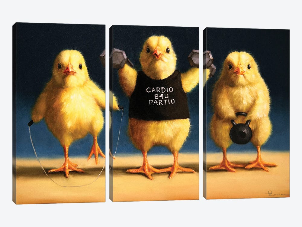 Cardio Chicks by Lucia Heffernan 3-piece Canvas Artwork
