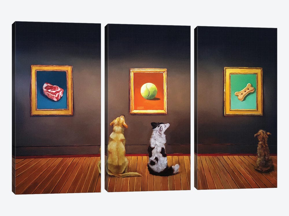 Dog Museum by Lucia Heffernan 3-piece Canvas Wall Art