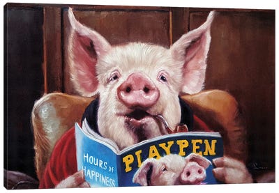 Male Chauvinist Pig Canvas Art Print - Pig Art