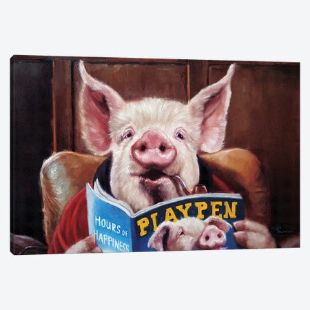 Male Chauvinist Pig Canvas Print #HEF356} by Lucia Heffernan Canvas Print