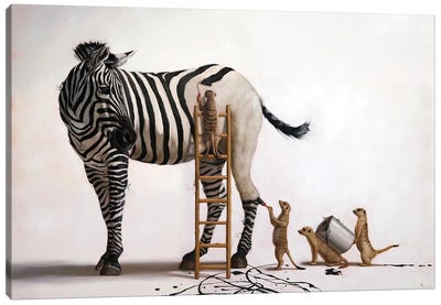The Paint Job Canvas Art Print - Zebra Art