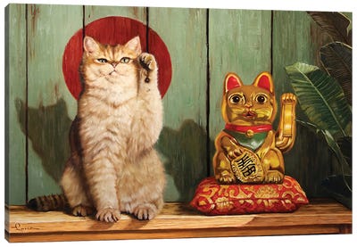 Copy Cat Canvas Art Print - Lucia Heffernan