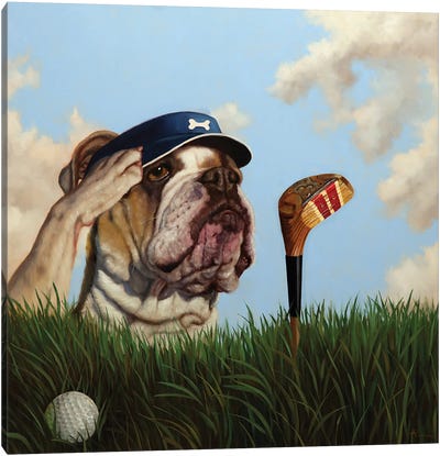 Mulligan Canvas Art Print - Bulldog Art