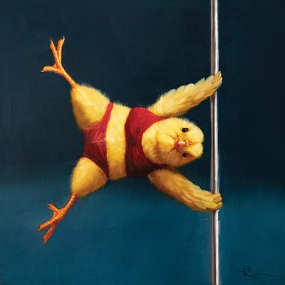 Pole Chick Iron by Lucia Heffernan framed canvas print