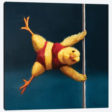Pole Chick Iron Canvas Print #HEF377} by Lucia Heffernan Canvas Art Print