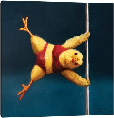 Pole Chick Iron Canvas Art Print - Lucia Heffernan