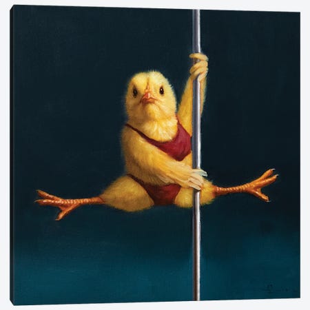 Pole Chick Matrix Canvas Print #HEF379} by Lucia Heffernan Canvas Artwork