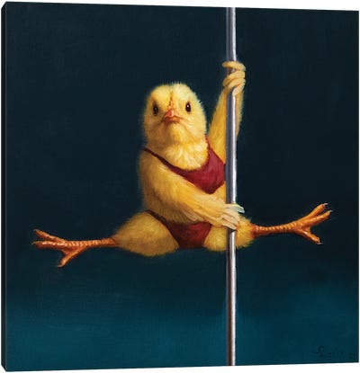 Pole Chick Matrix Canvas Art Print - Lucia Heffernan