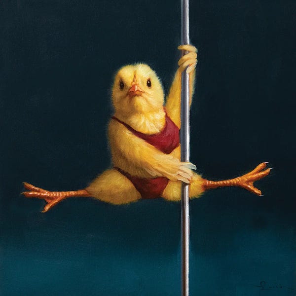 Chickens & Roosters: Pole Chick Matrix by Lucia Heffernan