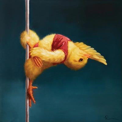 Pole Chick Stargazer by Lucia Heffernan framed canvas print