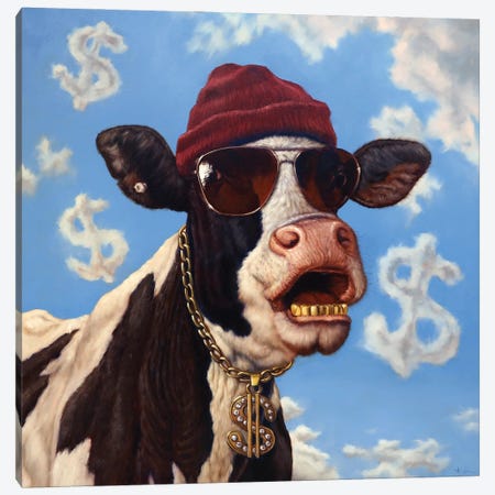 Cash Cow Canvas Print #HEF388} by Lucia Heffernan Art Print