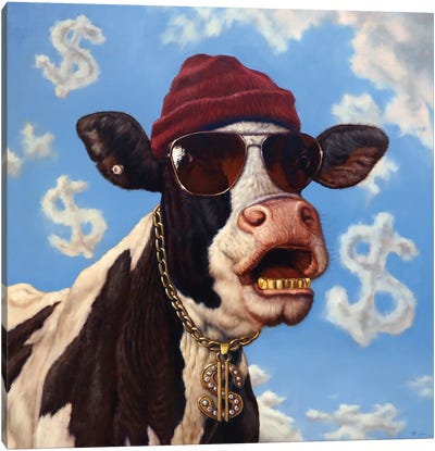 Cash Cow Canvas Art Print - Money Art