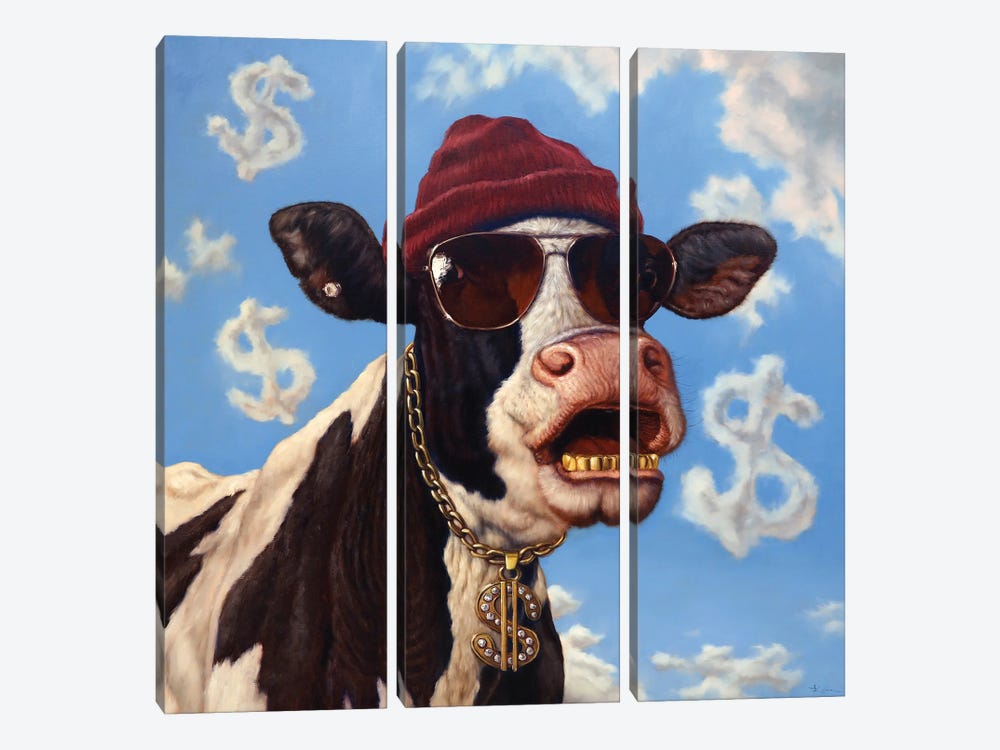 Cash Cow by Lucia Heffernan 3-piece Canvas Print