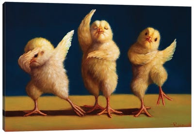Dancer Chicks Canvas Art Print - Baby Animal Art