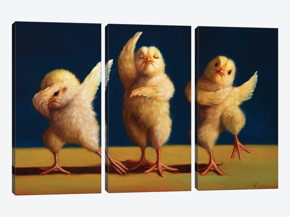 Dancer Chicks by Lucia Heffernan 3-piece Canvas Artwork