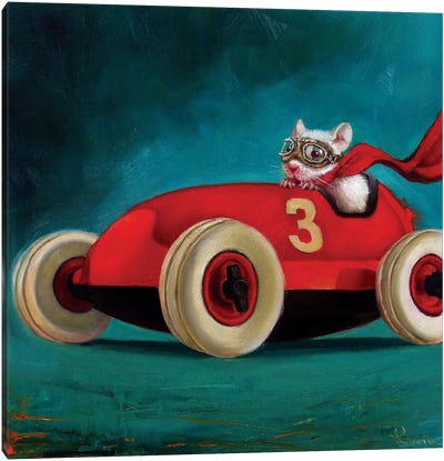 Speed Racer Canvas Art Print - Kids Transportation Art