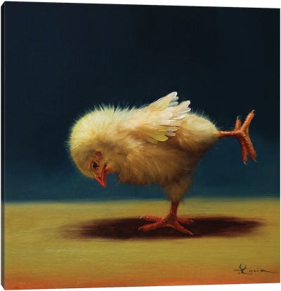 Yoga Chick Airplane Canvas Art Print - Chicken & Rooster Art