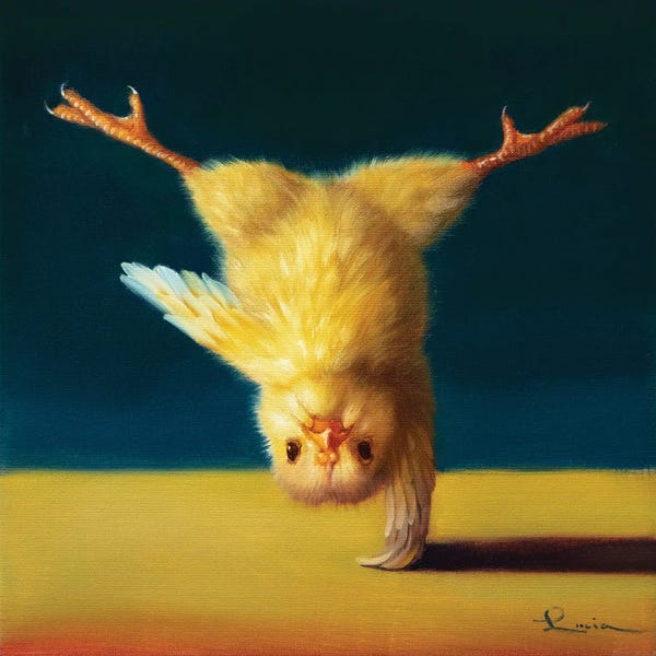 Lucia Heffernan: Yoga Chick One Legged Tree by Lucia Heffernan
