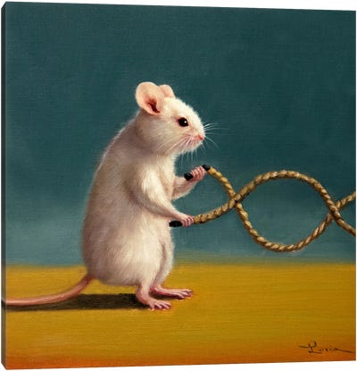 Gym Rat Battle Rope Canvas Art Print - Mouse Art