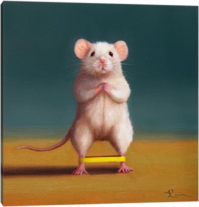 Gym Rat Duck Walk Canvas Art Print - Mouse Art