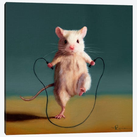 Gym Rat Jump Rope Canvas Print #HEF401} by Lucia Heffernan Canvas Art