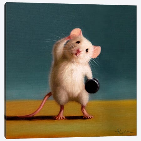 Gym Rat Standing Oblique Crunch Canvas Print #HEF406} by Lucia Heffernan Art Print