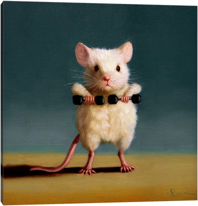 Gym Rat Upright Row Canvas Art Print - Mouse Art