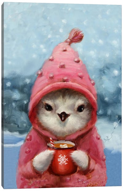 Winter Warmth Canvas Art Print - Baby Animal Art