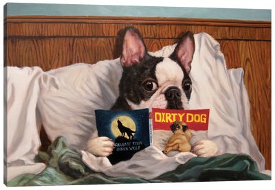 Dirty Dog Canvas Art Print - Book Art