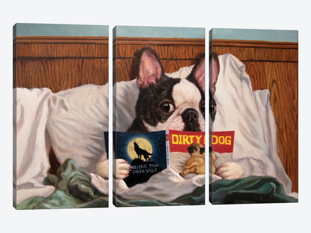 Dirty Dog by Lucia Heffernan 3-piece Canvas Print