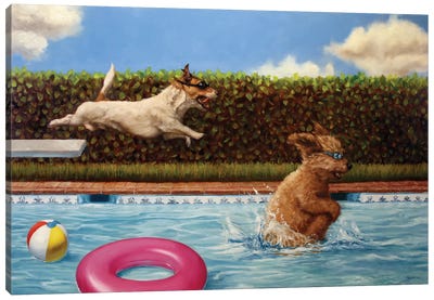 Pool Party II Canvas Art Print - Lucia Heffernan