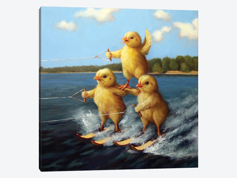 Water Ski Chicks by Lucia Heffernan 1-piece Canvas Art