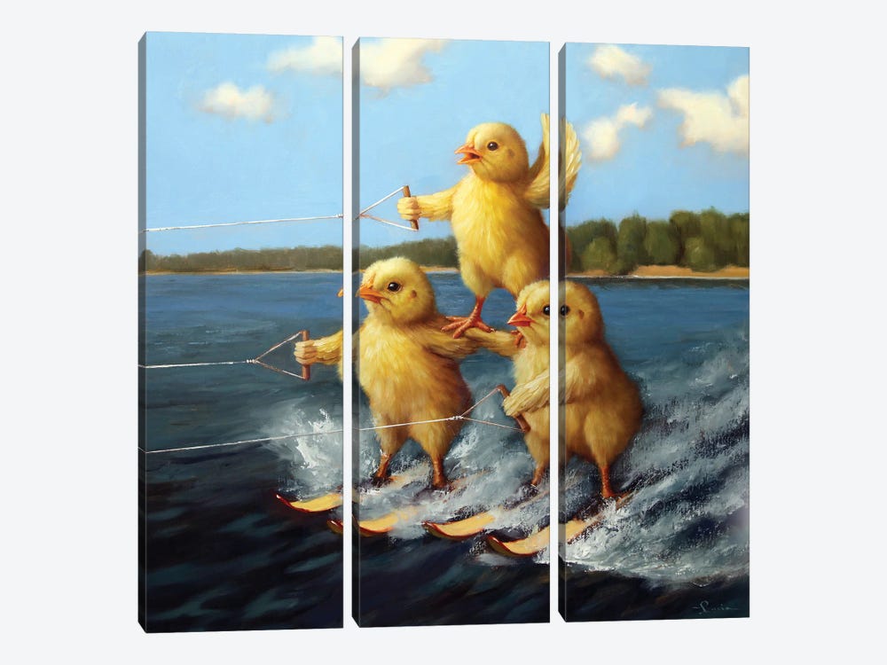 Water Ski Chicks by Lucia Heffernan 3-piece Canvas Wall Art