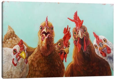 Chicken For Dinner Canvas Art Print - Farm Animal Art
