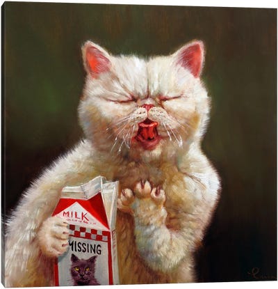 Sour Milk Canvas Art Print - British Shorthair Cat Art