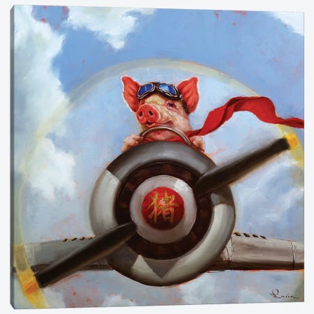 When Pigs Fly Canvas Print #HEF76} by Lucia Heffernan Canvas Artwork