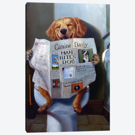 Dog Gone Funny Canvas Print #HEF83} by Lucia Heffernan Canvas Art
