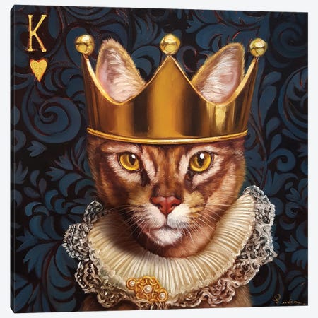 King Of Hearts Canvas Print #HEF88} by Lucia Heffernan Canvas Wall Art