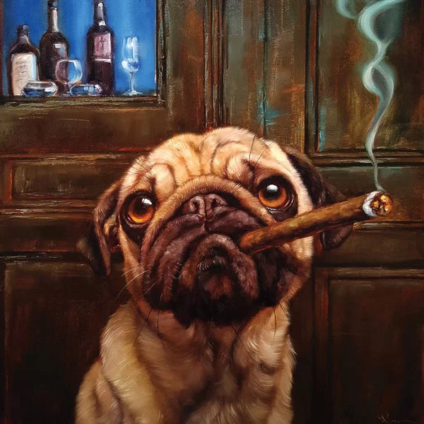 Pugs: Uptown Pug by Lucia Heffernan